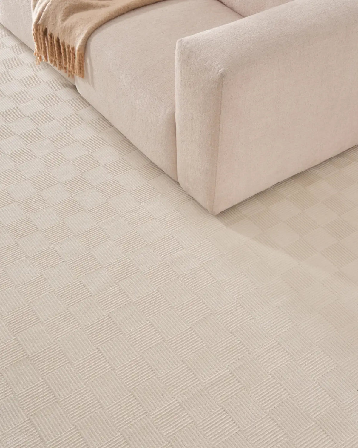 Washable Sage Green Geometric Rug, Recycled Polyester Medium-Pile Basketweave Design in Multiple Sizes