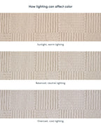 Washable Sage Green Geometric Rug, Recycled Polyester Medium-Pile Basketweave Design in Multiple Sizes
