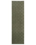 Washable Sage Green Geometric Rug, Recycled Polyester Medium-Pile Basketweave Design in Multiple Sizes