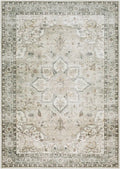 Washable Sage Medall — 2' x 2'11" Rectangle / 2'7" x 4' Rectangle / 3'6" x 5'6" Rectangle / 5'3" x 7'7" Rectangle / 7'6" x 9'