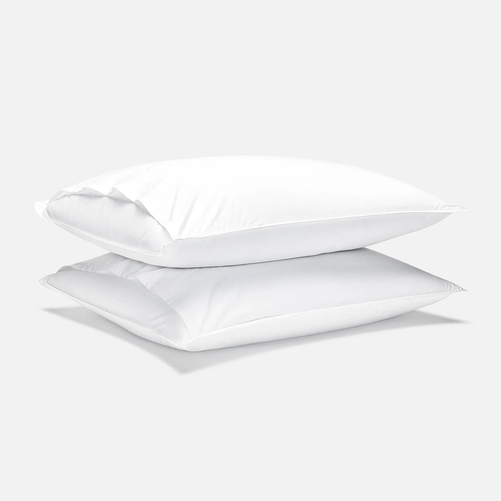 Washed Classic Percale Pillowcase Set in Cotton with Envelope Closures, Standard or King Si — White / Standard / White / King