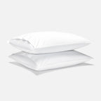 Washed Classic Percale Pillowcase Set in Cotton with Envelope Closures, Standard or King Si — White / Standard / White / King