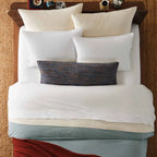 Washed Classic Percale Pillowcase Set in Cotton with Envelope Closures, Standard or King Sizes and Relaxed Stripe