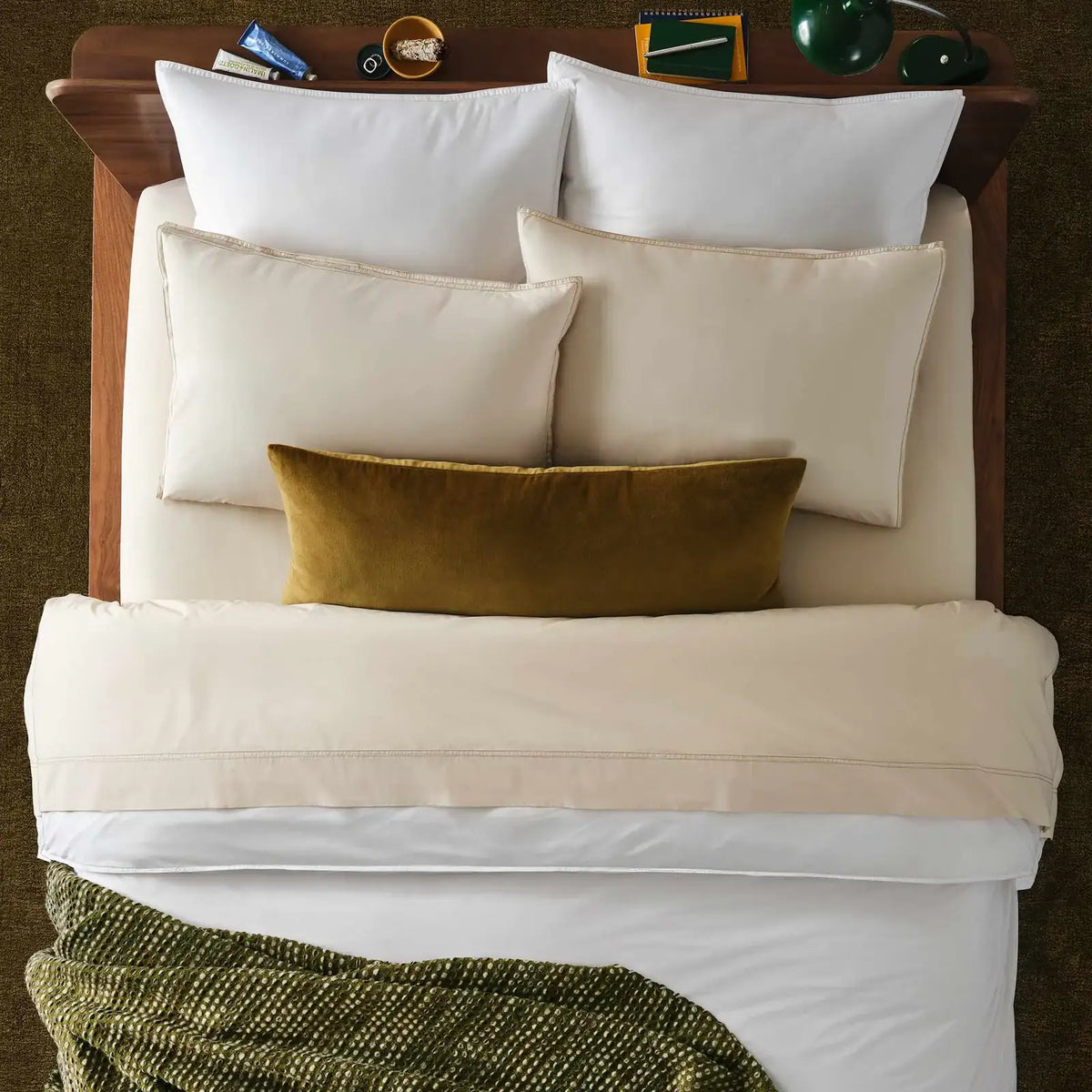 Washed Classic Percale Pillowcase Set in Cotton with Envelope Closures, Standard or King Sizes and Relaxed Stripe