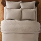 Washed Classic Percale Pillowcase Set in Cotton with Envelope Closures, Standard or King Sizes and Relaxed Stripe