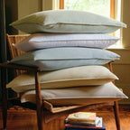 Washed Classic Percale Pillowcase Set in Cotton with Envelope Closures, Standard or King Sizes and Relaxed Stripe