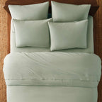 Washed Classic Percale Pillowcase Set in Cotton with Envelope Closures, Standard or King Sizes and Relaxed Stripe