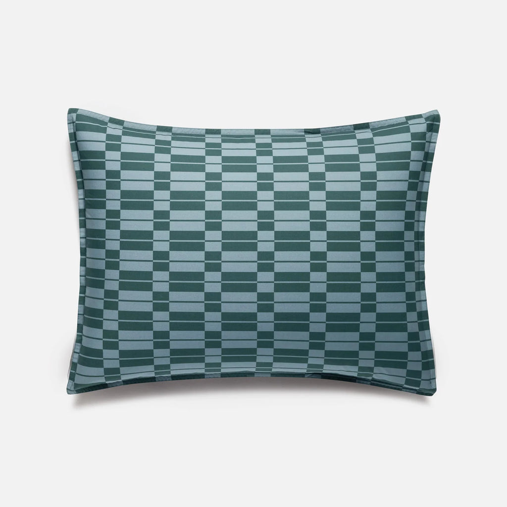 Washed Classic Percale Pillowcase Set in Cotton with Envelope Closures, Standard or King Sizes and Relaxed Stripe