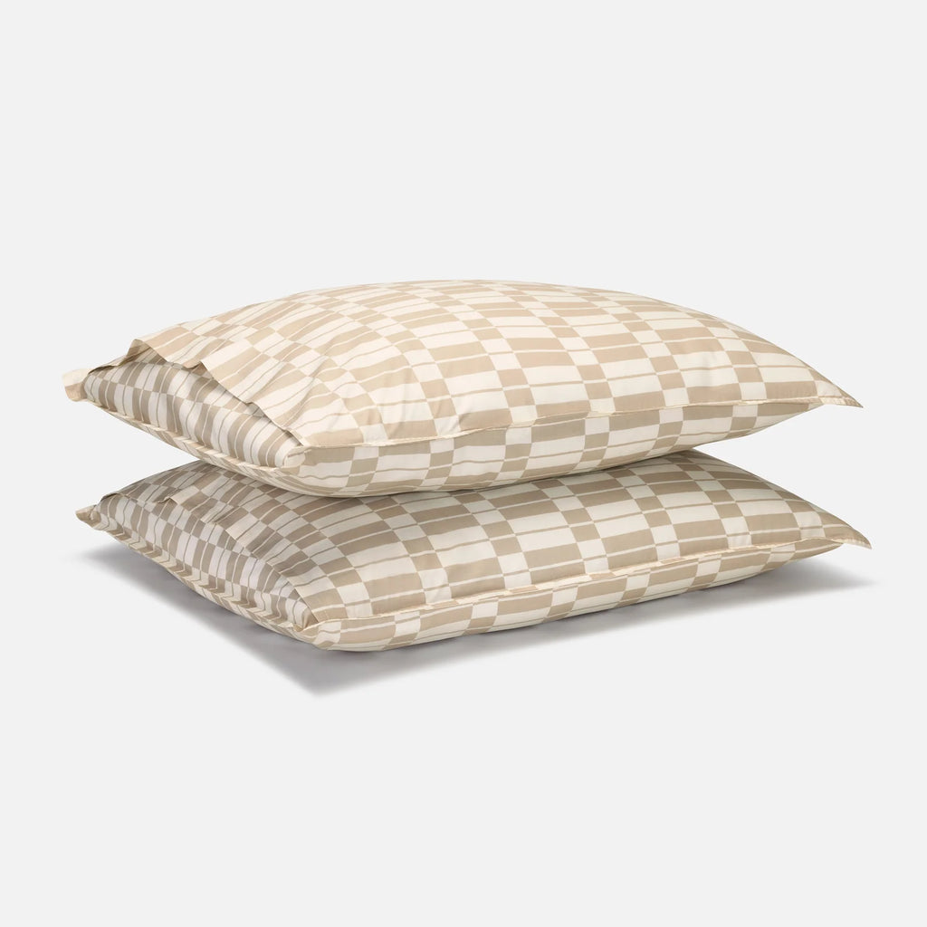 Washed Classic Percale Pillowcase Set in Cotton with Envelope Closures, Standard or King Sizes and Relaxed Stripe