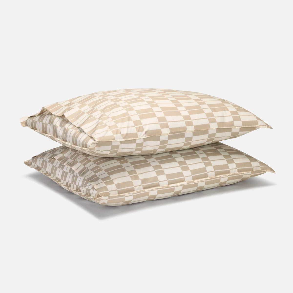 Washed Classic Percale Pillowcase Set in Cotton with Envelope Closures, Standard or King Sizes and Relaxed Stripe