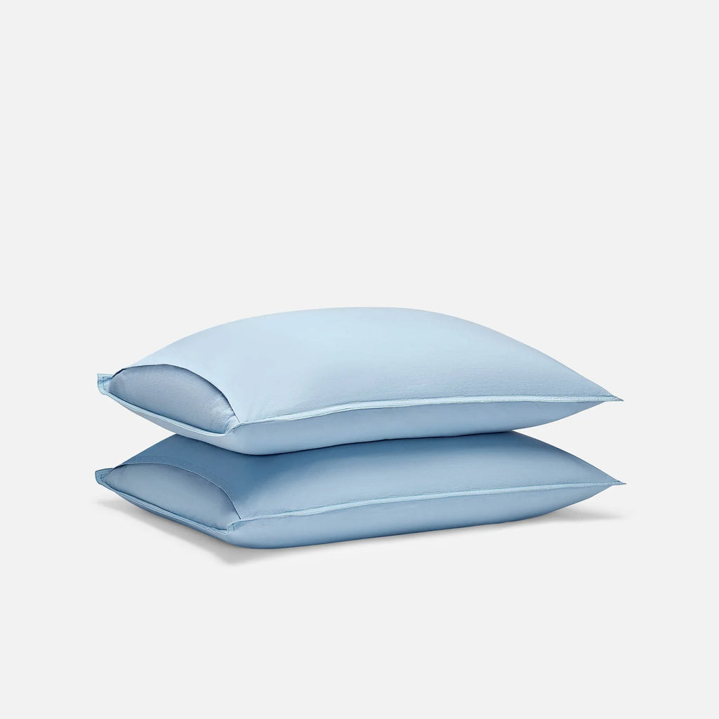 Washed Classic Percale Pillowcase Set in Cotton with Envelope Closures, Standard or King Sizes and Relaxed Stripe