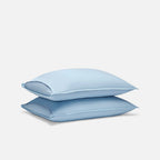 Washed Classic Percale Pillowcase Set in Cotton with Envelope Closures, Standard or King Sizes and Relaxed Stripe