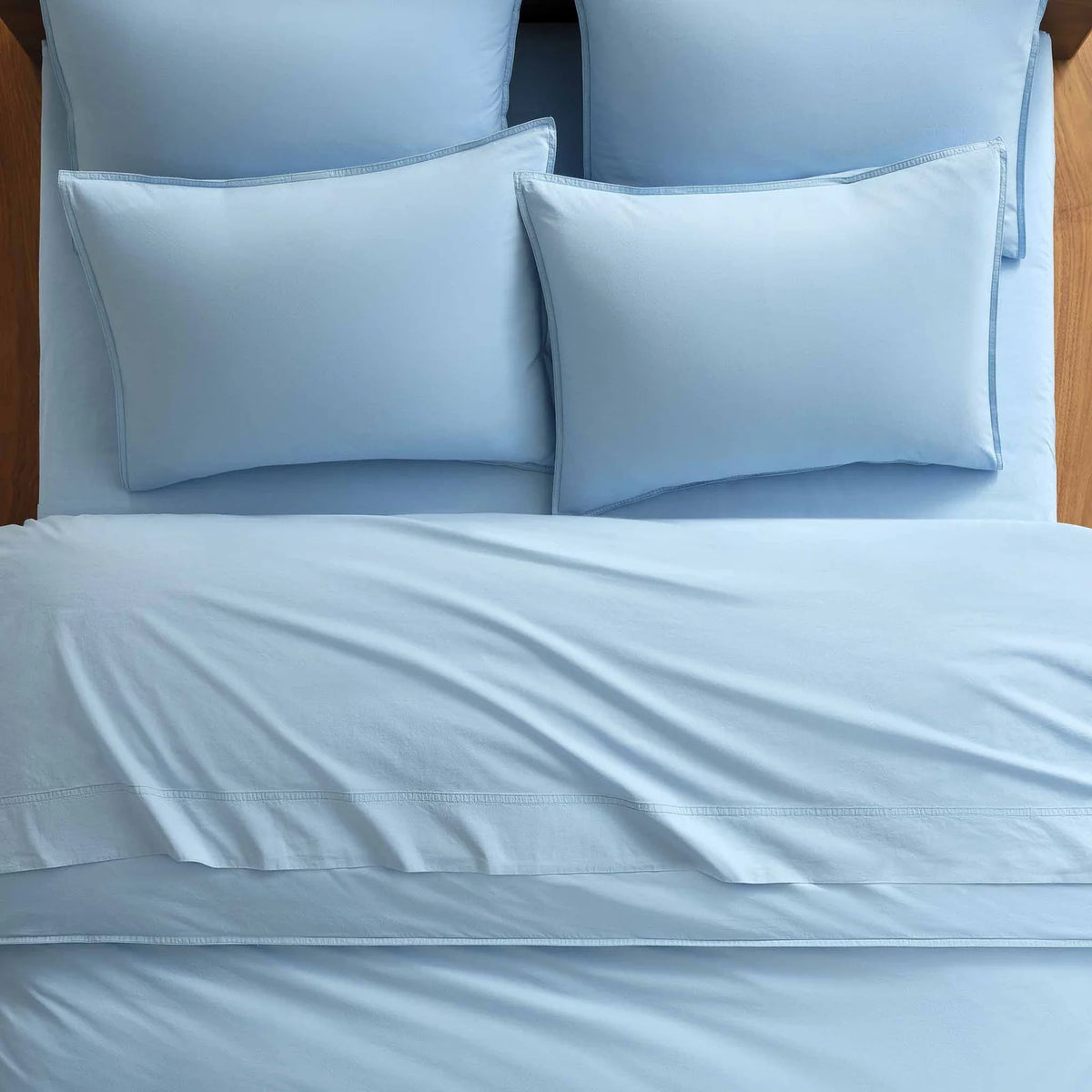 Washed Classic Percale Pillowcase Set in Cotton with Envelope Closures, Standard or King Sizes and Relaxed Stripe