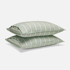 Washed Classic Percale Pillowcase Set in Cotton with Envelope Closures, Standard or King Sizes and Relaxed Stripe