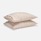Washed Classic Percale Pillowcase Set in Cotton with Envelope Closures, Standard or King Sizes and Relaxed Stripe