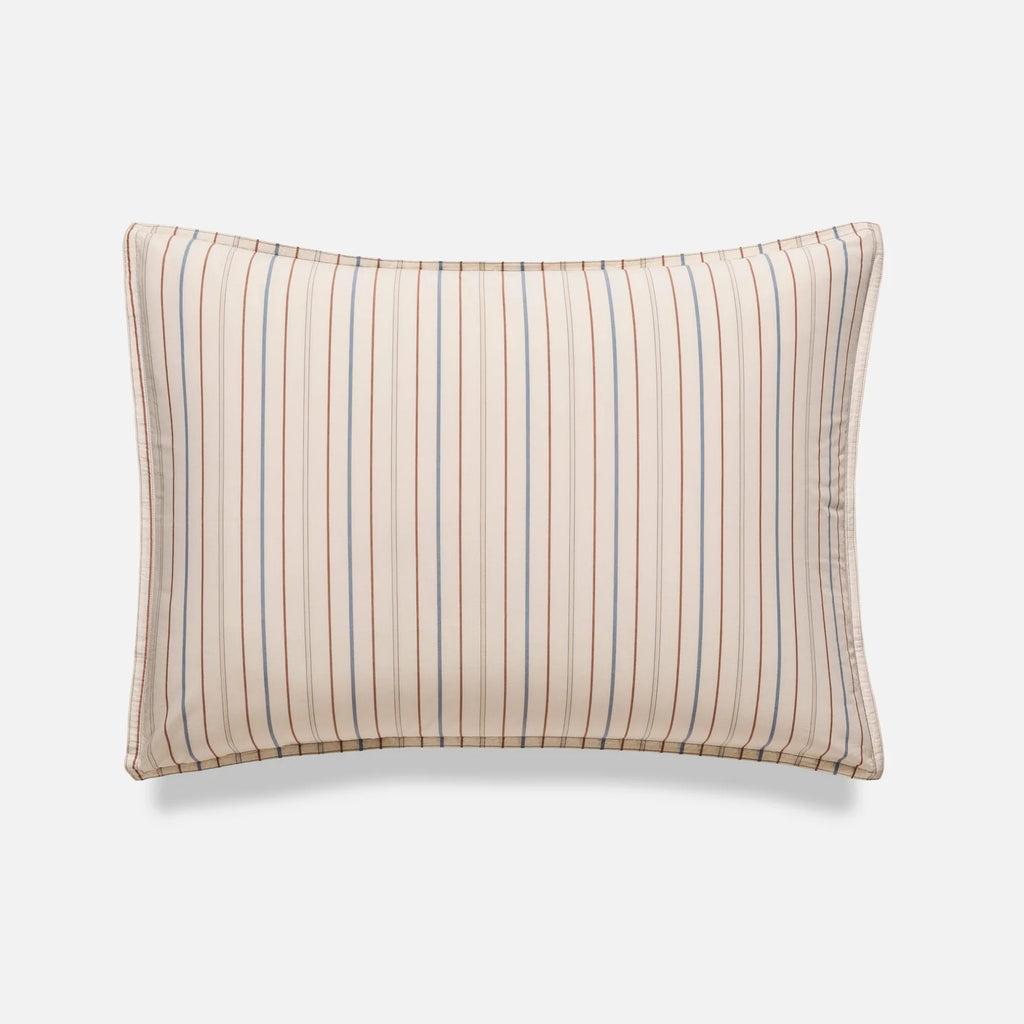 Washed Classic Percale Pillowcase Set in Cotton with Envelope Closures, Standard or King Sizes and Relaxed Stripe