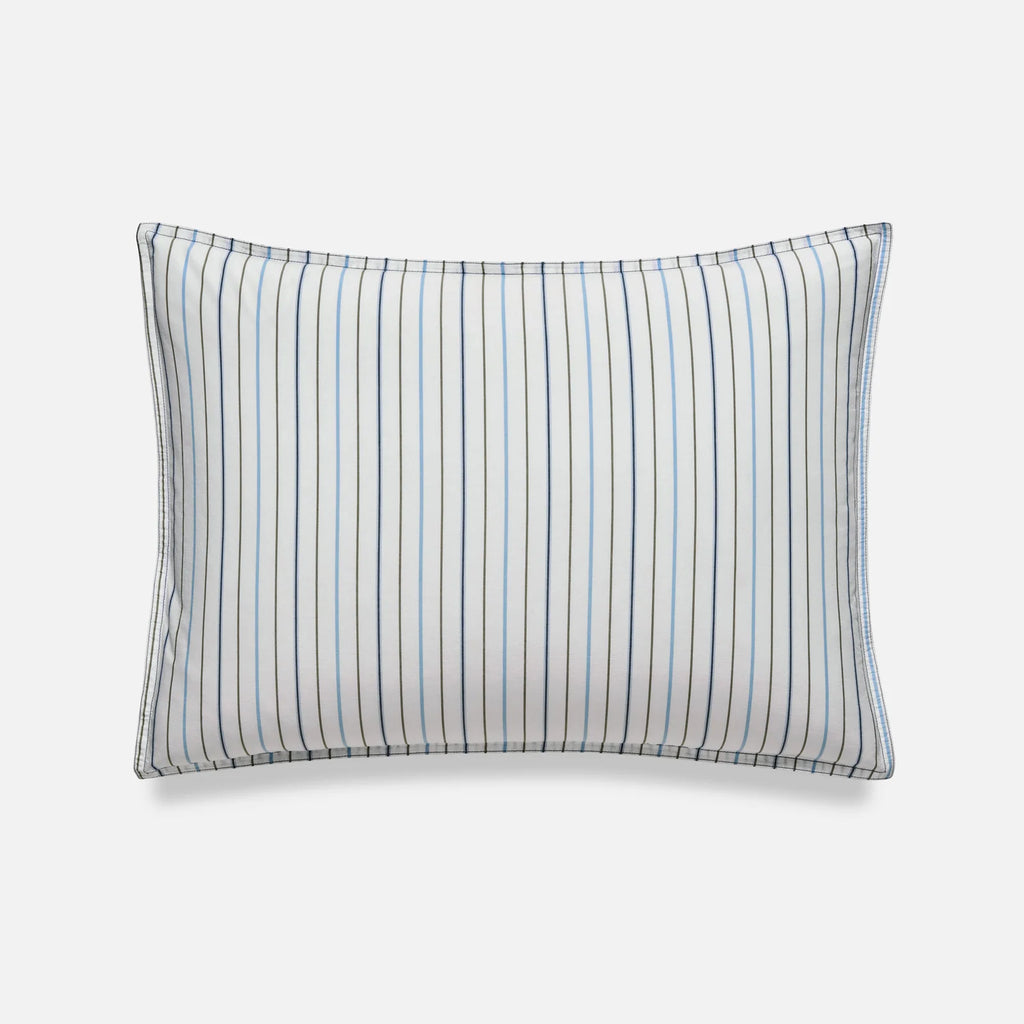 Washed Classic Percale Pillowcase Set in Cotton with Envelope Closures, Standard or King Sizes and Relaxed Stripe