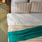 Washed Classic Percale Pillowcase Set in Cotton with Envelope Closures, Standard or King Sizes and Relaxed Stripe