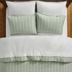Washed Classic Percale Pillowcase Set in Cotton with Envelope Closures, Standard or King Sizes and Relaxed Stripe