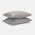 Washed Classic Percale Pillowcase Set in Cotton with Envelope Closures, Standard or King Sizes and Relaxed Stripe