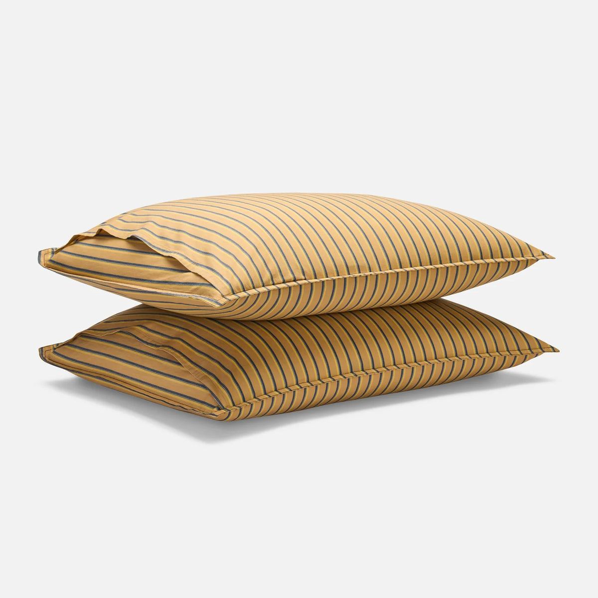 Washed Classic Percale Pillowcase Set in Cotton with Envelope Closures, Standard or King Sizes and Relaxed Stripe
