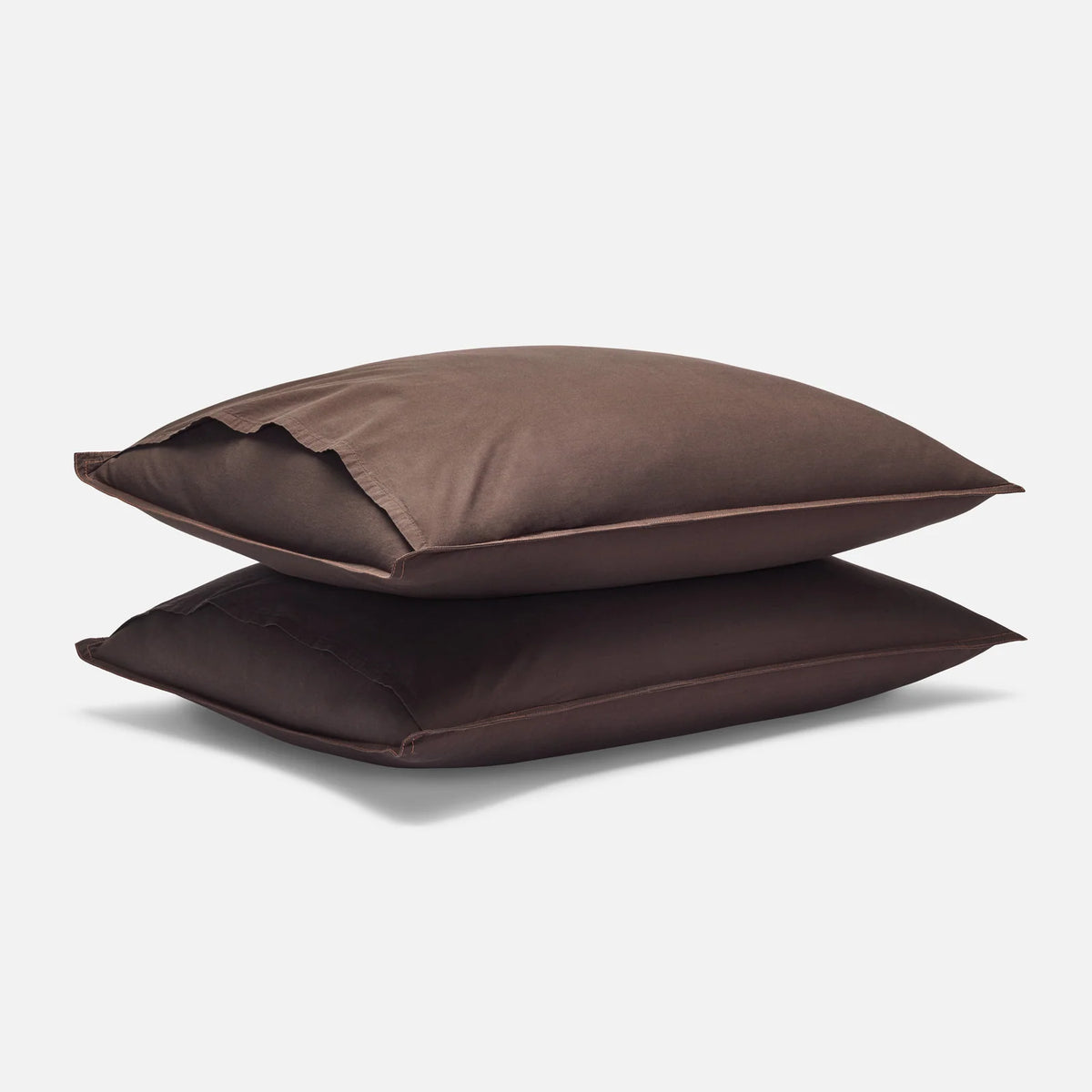 Washed Classic Percale Pillowcase Set in Cotton with Envelope Closures, Standard or King Sizes and Relaxed Stripe