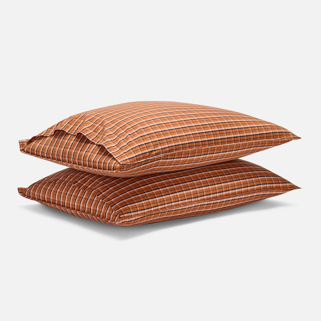 Washed Classic Percale Pillowcase Set in Cotton with Envelope Closures, Standard or King Sizes and Relaxed Stripe