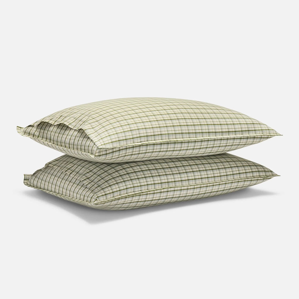Washed Classic Percale Pillowcase Set in Cotton with Envelope Closures, Standard or King Sizes and Relaxed Stripe