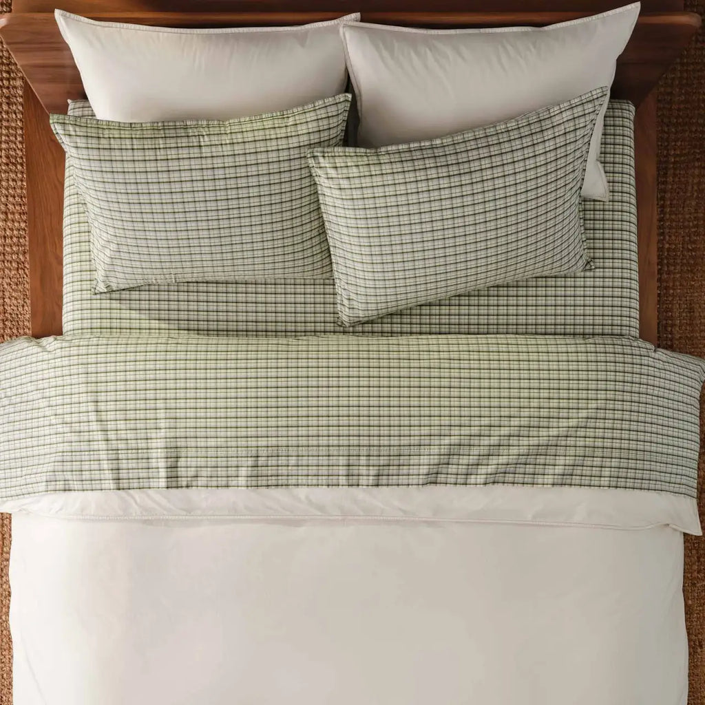 Washed Classic Percale Pillowcase Set in Cotton with Envelope Closures, Standard or King Sizes and Relaxed Stripe