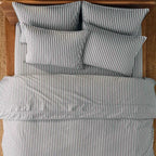 Washed Classic Percale Pillowcase Set in Cotton with Envelope Closures, Standard or King Sizes and Relaxed Stripe