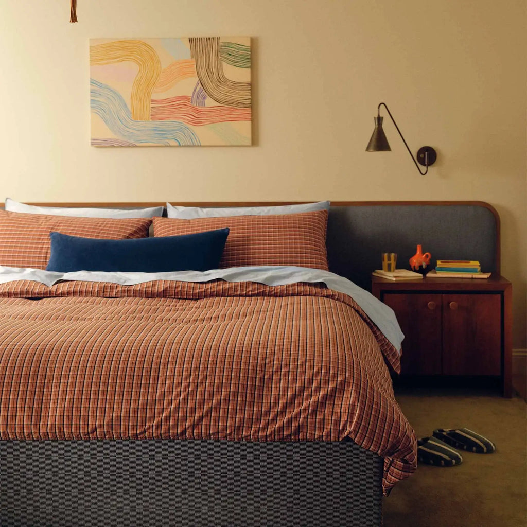Washed Classic Percale Pillowcase Set in Cotton with Envelope Closures, Standard or King Sizes and Relaxed Stripe