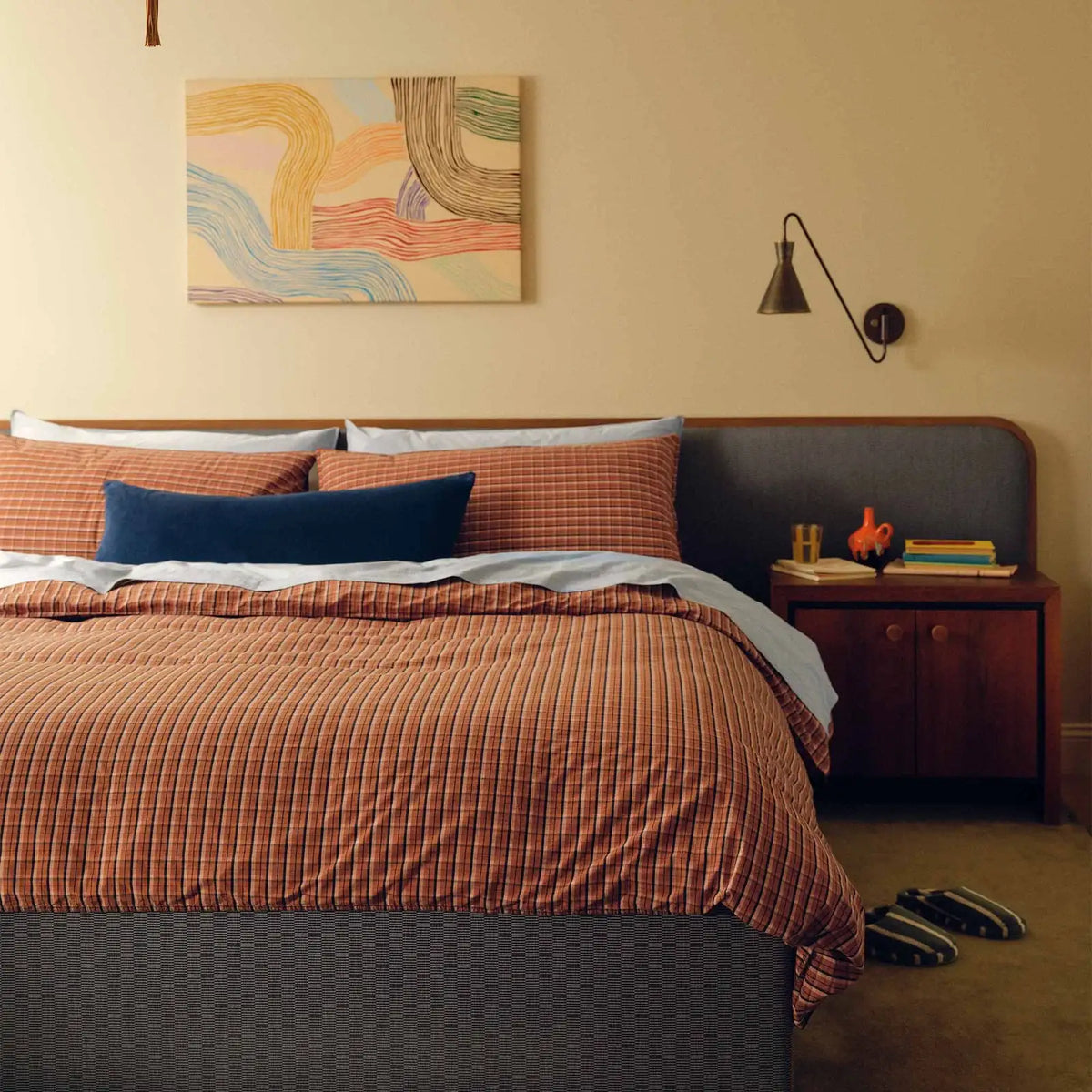 Washed Classic Percale Pillowcase Set in Cotton with Envelope Closures, Standard or King Sizes and Relaxed Stripe