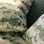 Washed Classic Percale Pillowcase Set in Cotton with Envelope Closures, Standard or King Sizes and Relaxed Stripe