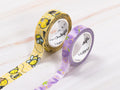 Washi Tape Set of 2 with Honey Bee Glitter and Lavender Gold Decorative Rolls for Journaling and Crafts
