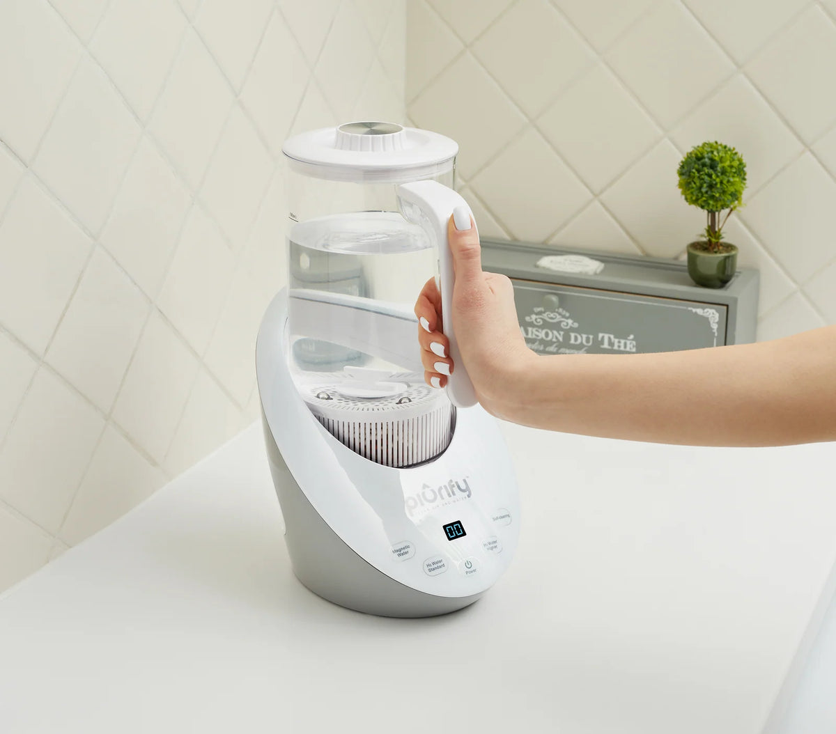 Water Hydrogenator Pitcher with Built-In Water Filtration for Home Hydration and Everyday Refrigerator Storage