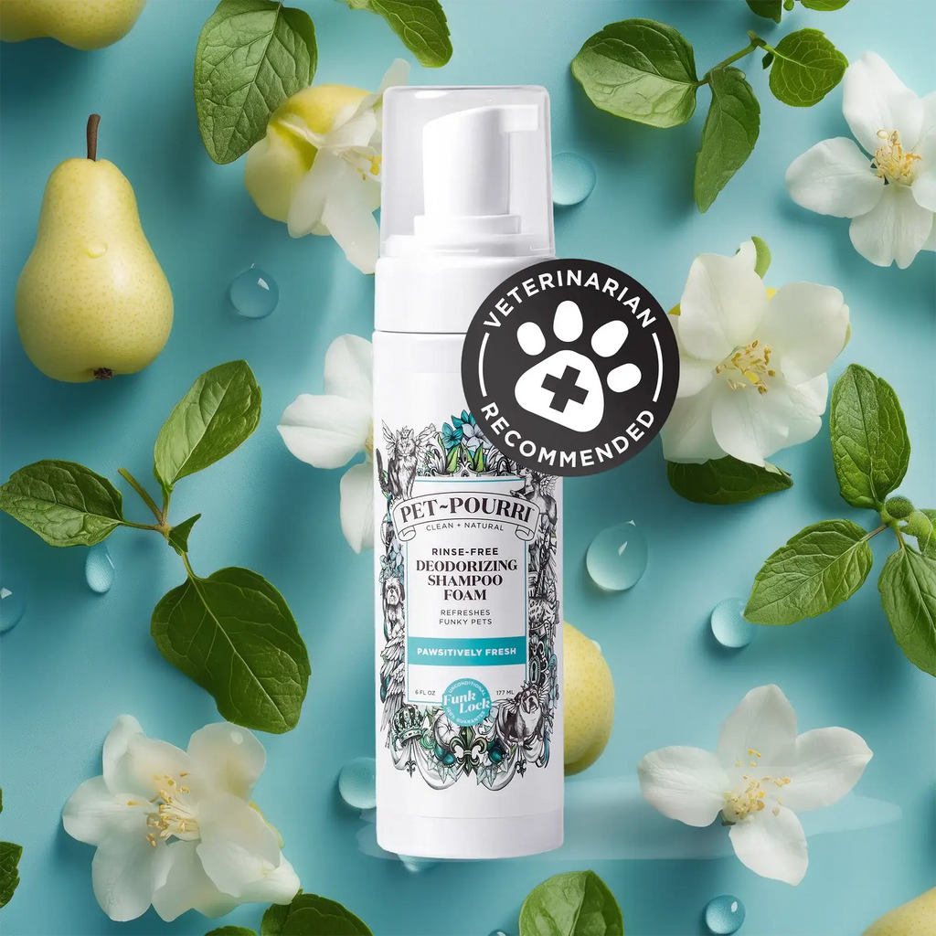 Waterless Dog Shampoo for Quick No-Rinse Coat Refresh with Pineapple, Jasmine and Pear Scent