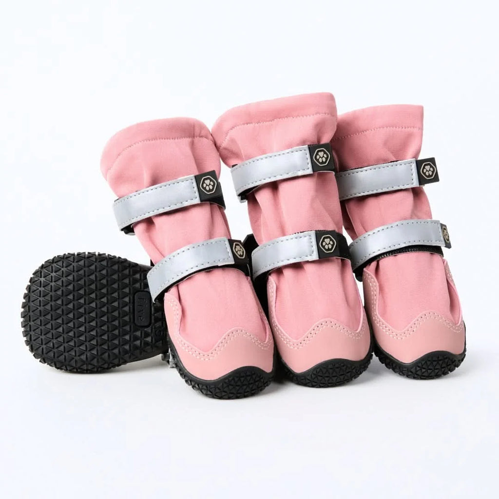 Waterproof Dog Boots with Soft Fleece Lining, Reflective Straps and Secure Double Velcro Closure