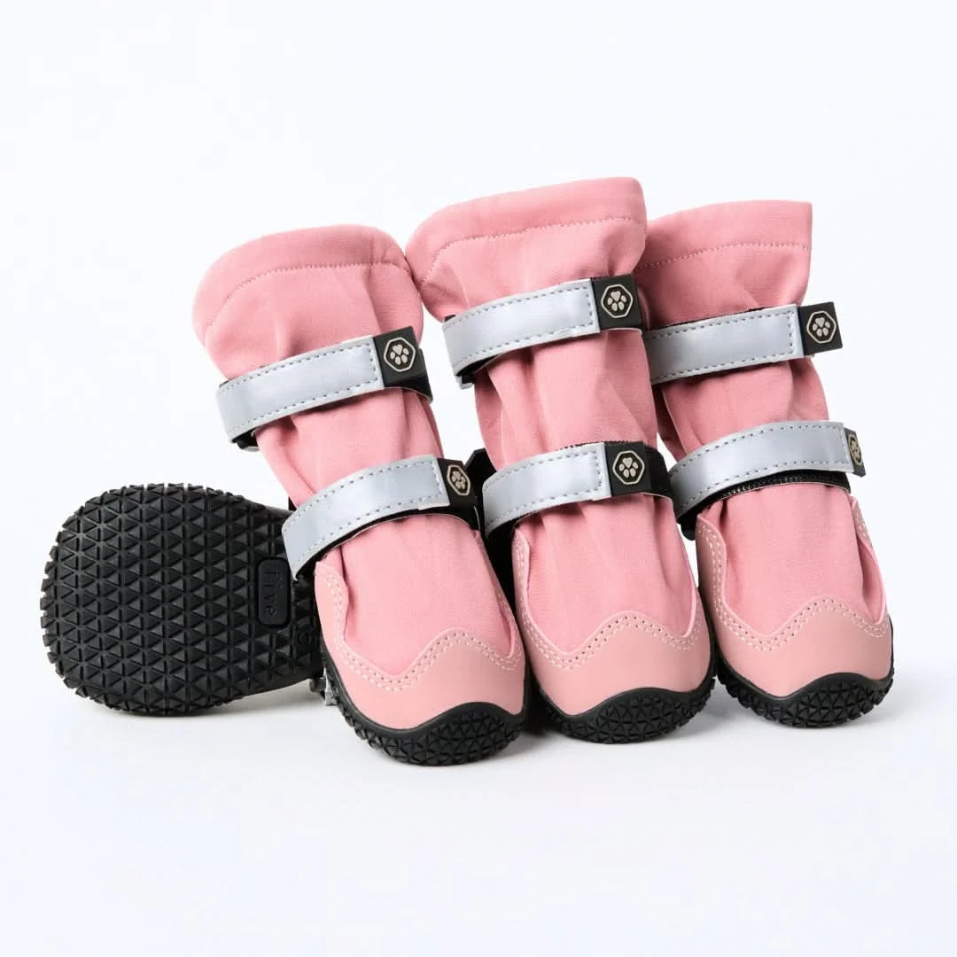 Waterproof Dog Boots with Soft Fleece Lining, Reflective Straps and Secure Double Velcro Closure