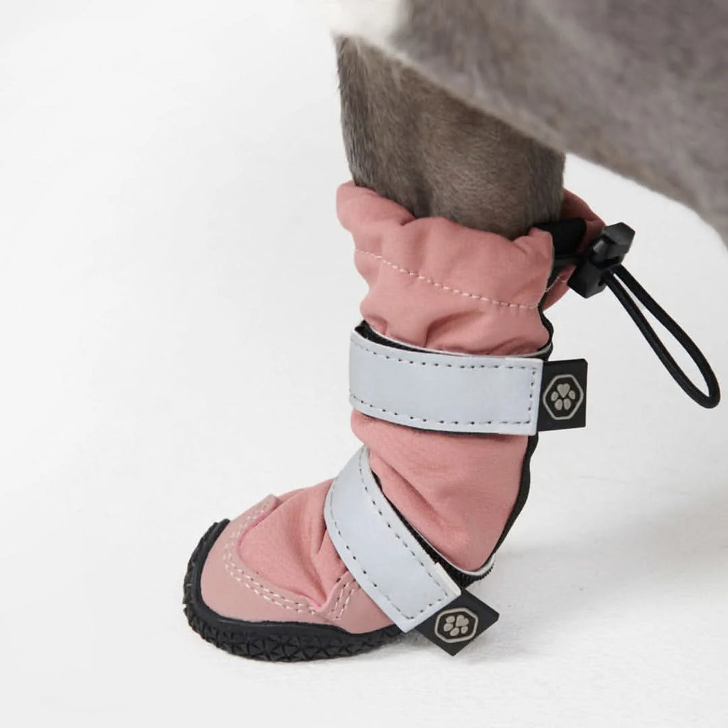 Waterproof Dog Boots with Soft Fleece Lining, Reflective Straps and Secure Double Velcro Closure