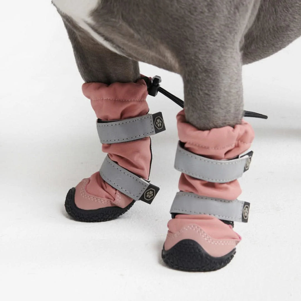 Waterproof Dog Boots with Soft Fleece Lining, Reflective Straps and Secure Double Velcro Closure