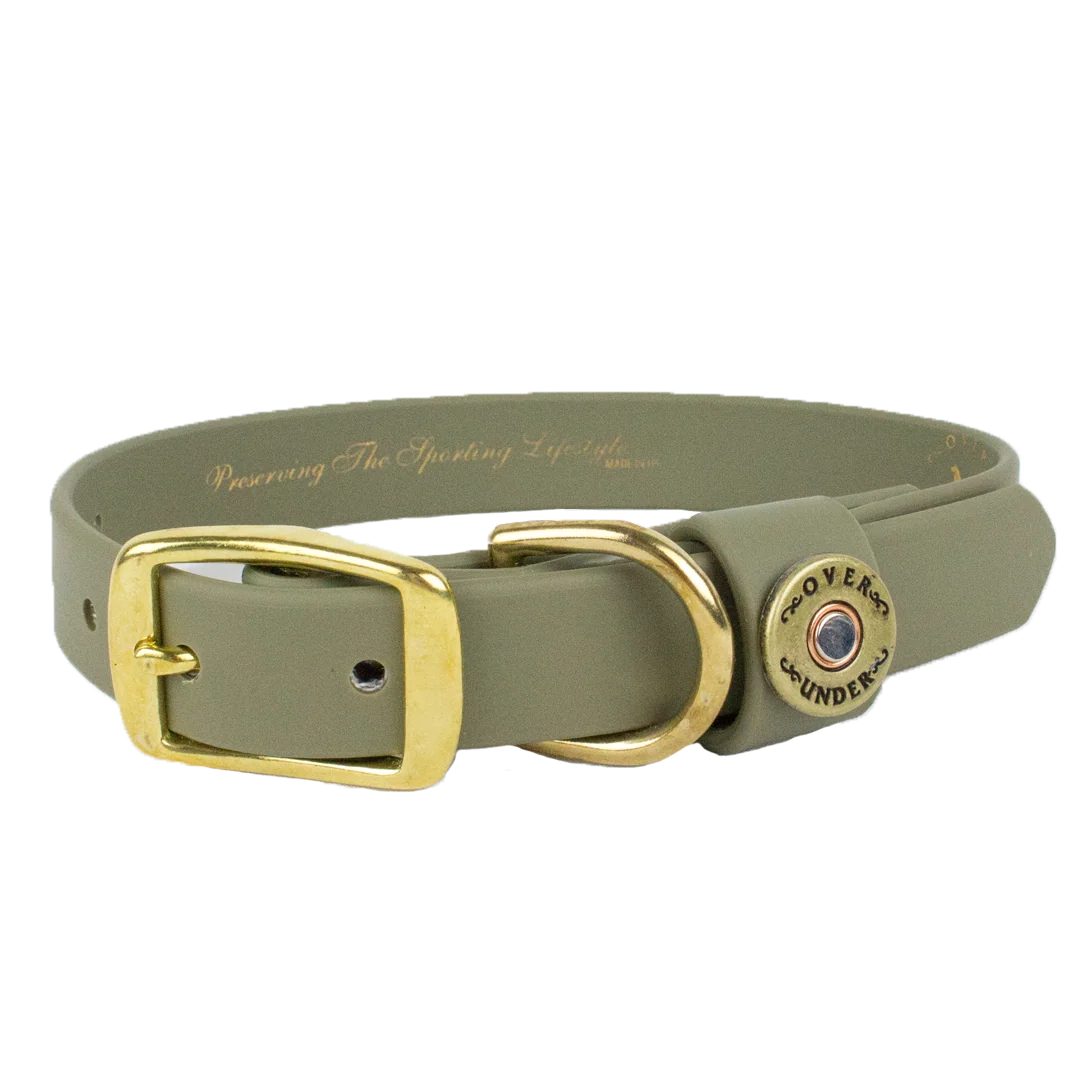 Waterproof Dog Collar in Olive for Outdoor Water Dogs, Swimming, Hunting and Everyday Field Adventures