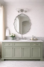 Wavy Irregular Wall Mirror with Handmade Glass, MDF Frame, Optional Daylight LED and Six Finish Choices