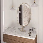 Wavy Irregular Wall Mirror with Handmade Glass, MDF Frame, Optional Daylight LED and Six Finish Choices