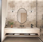 Wavy Irregular Wall Mirror with Handmade Glass, MDF Frame, Optional Daylight LED and Six Finish Choices