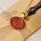 Wax Seal Stamp Set with Six Detachable Blank Brass Heads and a Wooden Handle for Personalized Designs