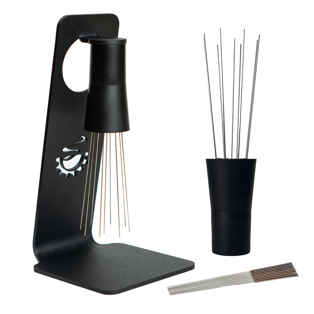 WDT Espresso Distribution Tool with Stand, 9 Needles, Dual Needle Sizes and Magnetic Mounting Points