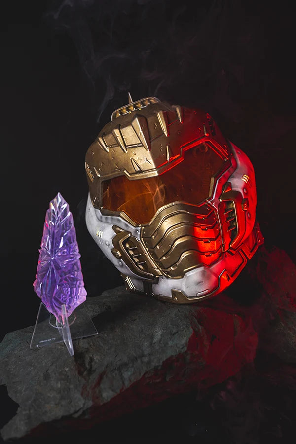 Wearable Helmet Replica in White and Gold