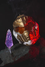 Wearable Helmet Replica in White and Gold