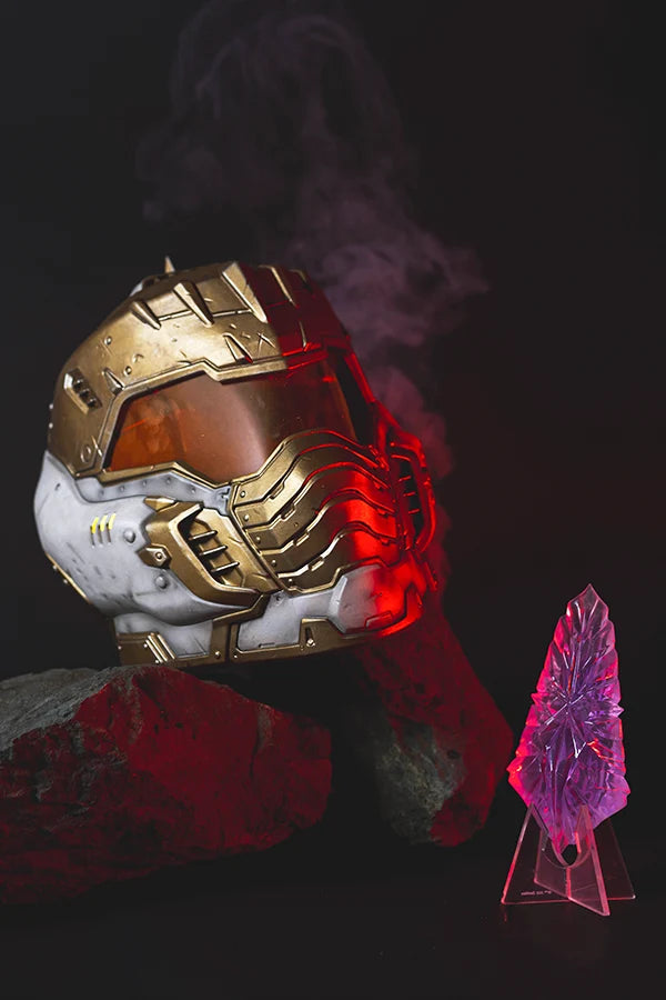 Wearable Helmet Replica in White and Gold