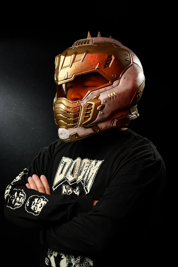 Wearable Helmet Replica in White and Gold